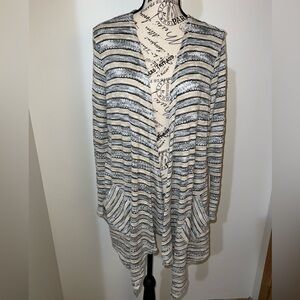 Ruby Rd. Women's Striped Duster Cardigan/Size Large